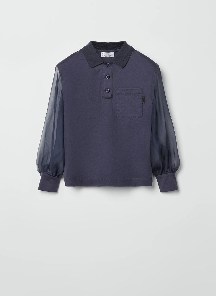 Полошърт с монили Brunello Cucinelli Kids
