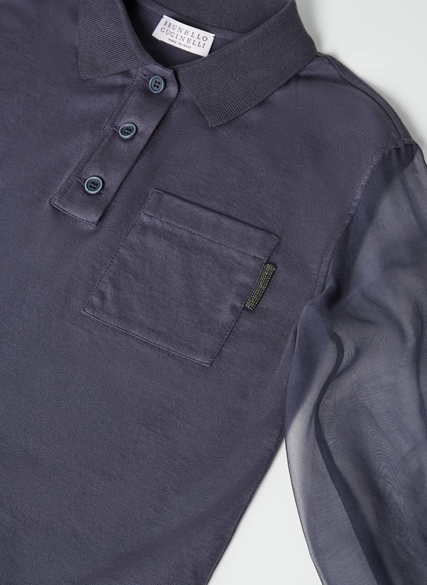 Полошърт с монили Brunello Cucinelli Kids