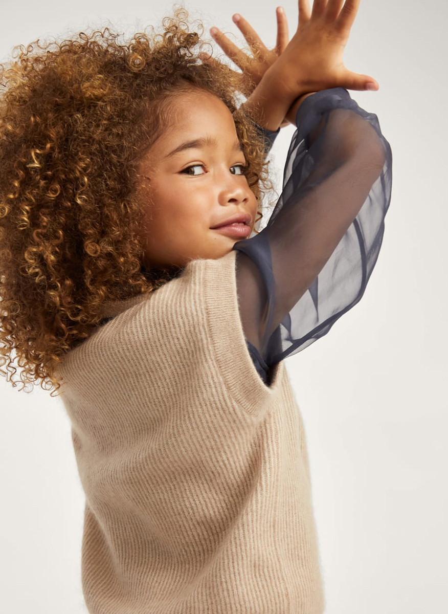 Полошърт с монили Brunello Cucinelli Kids