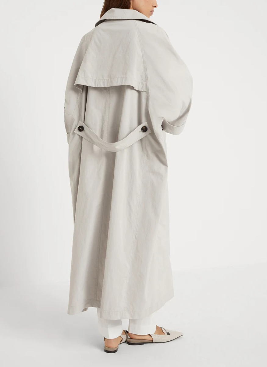 Oversized тренчкот с монили Brunello Cucinelli