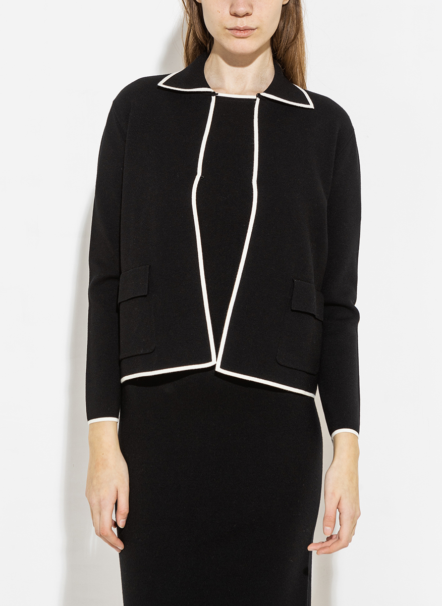 Жилетка с контрастен кант Max Mara Studio Legge 