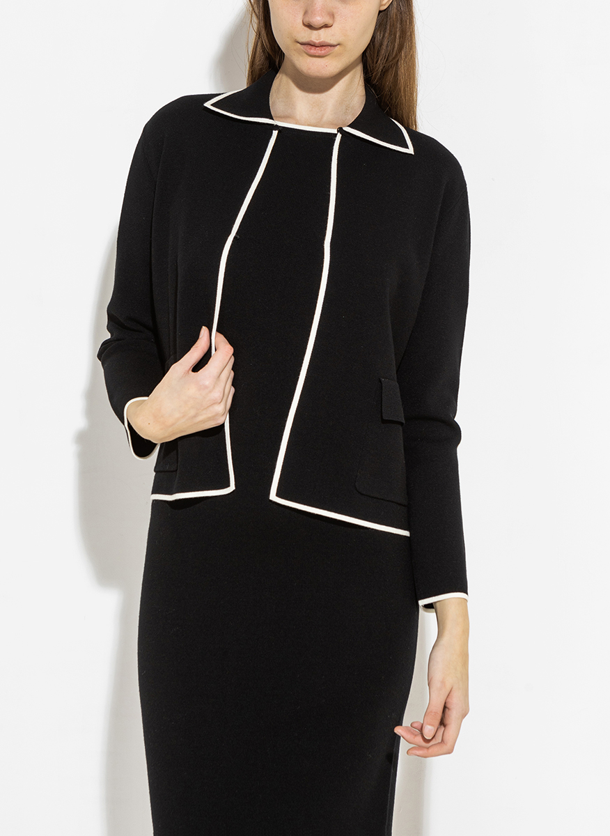 Жилетка с контрастен кант Max Mara Studio Legge 