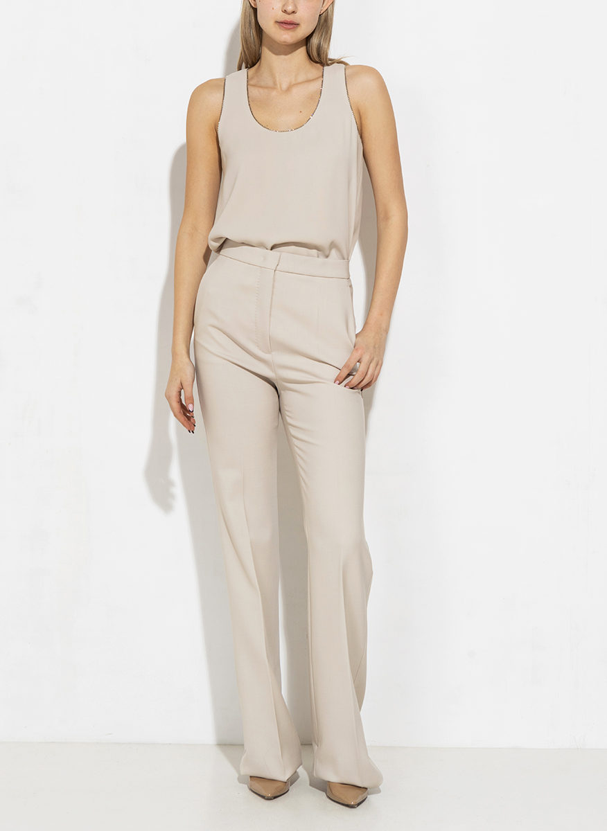 Топ с декоративни кристали Max Mara Leisure Nemi 