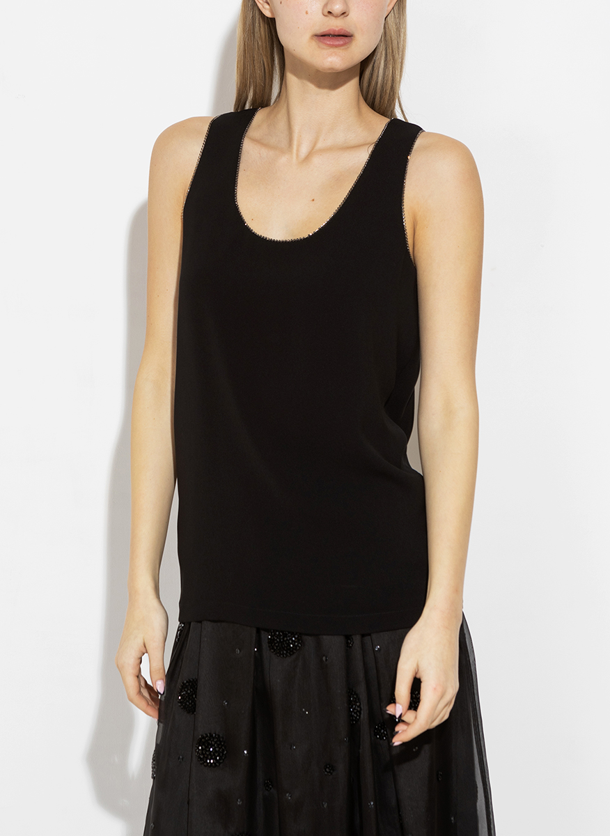Топ с декоративни кристали Max Mara Leisure Nemi 