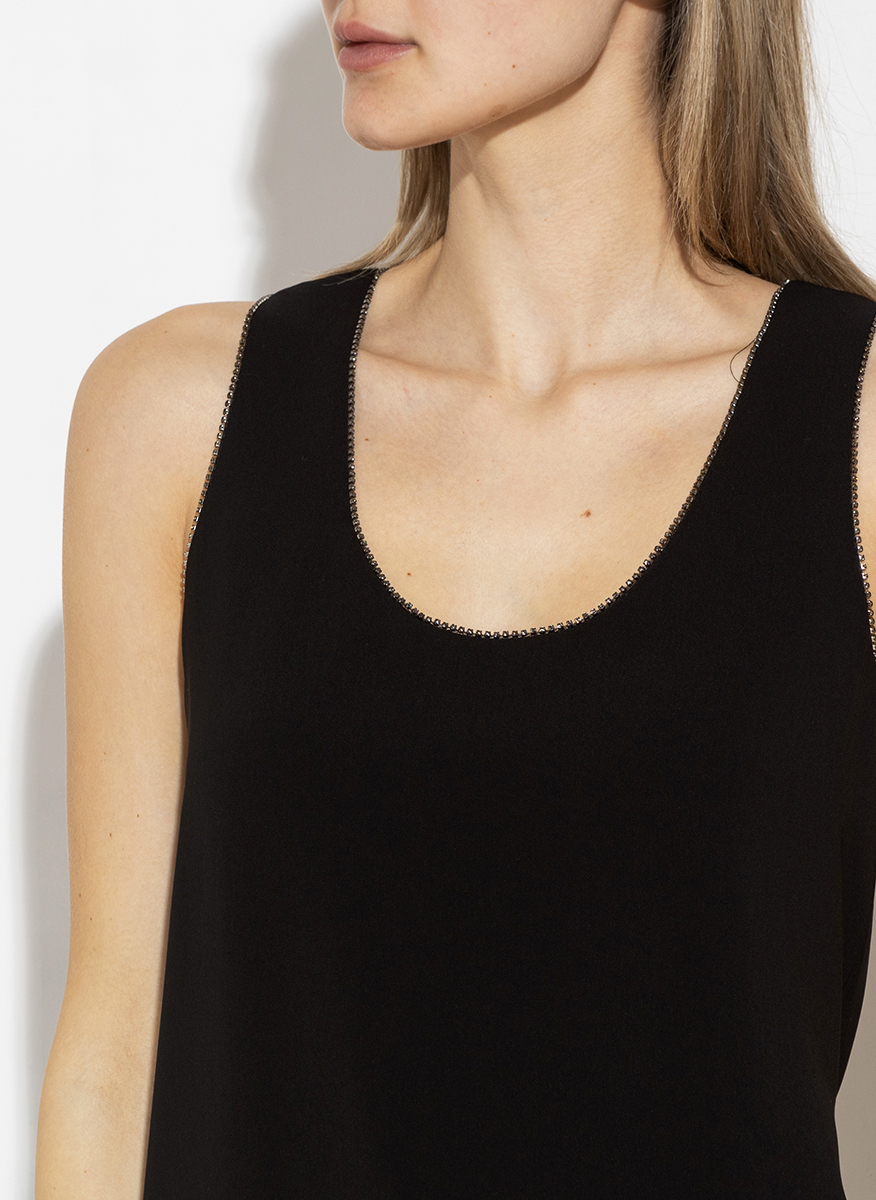 Топ с декоративни кристали Max Mara Leisure Nemi 