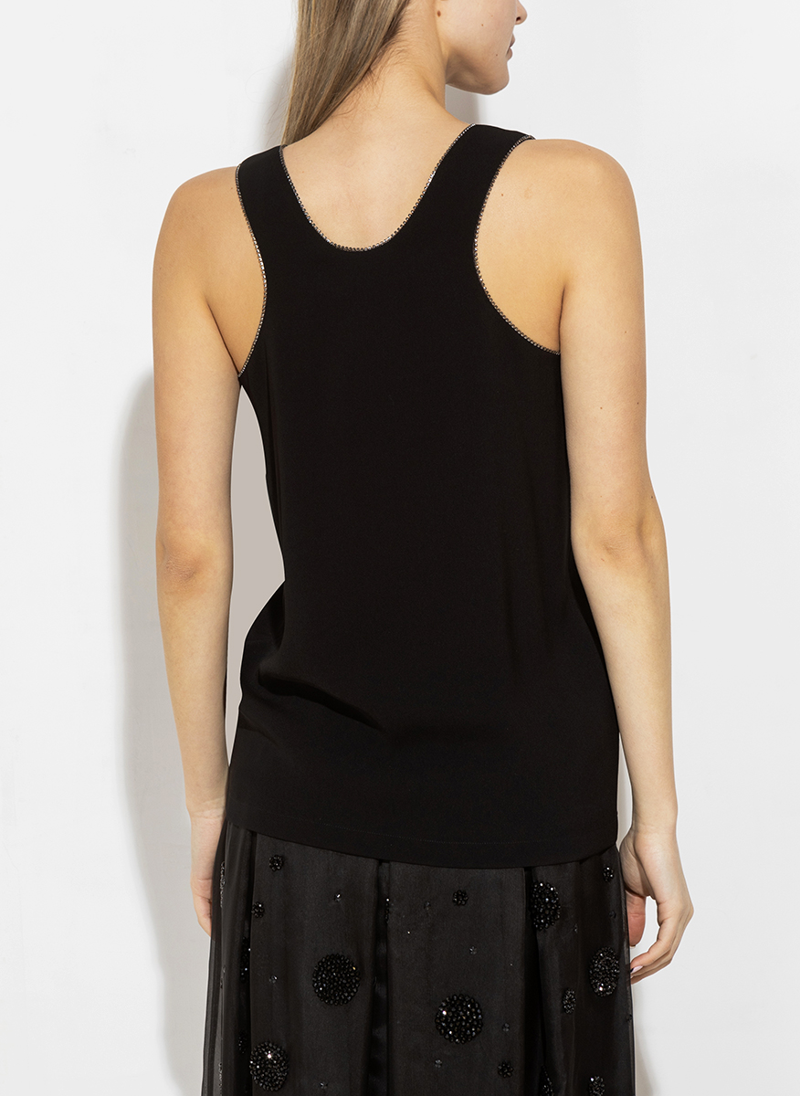 Топ с декоративни кристали Max Mara Leisure Nemi 
