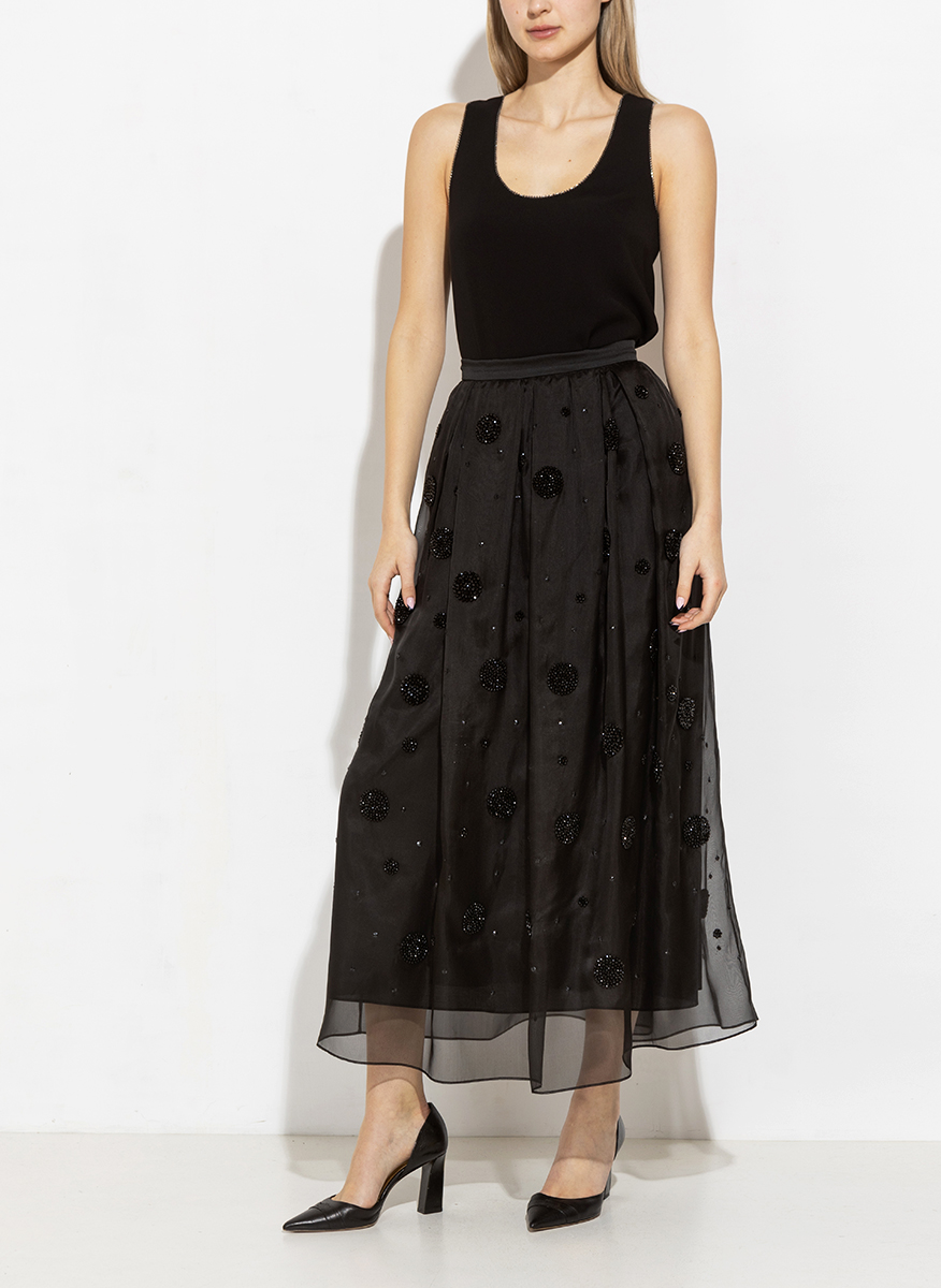 Топ с декоративни кристали Max Mara Leisure Nemi 