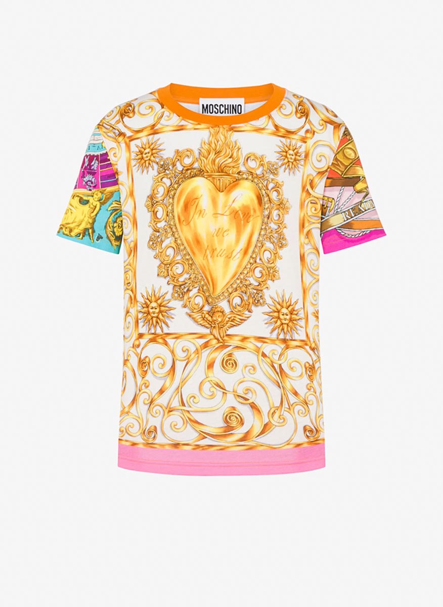 Тишърт с графичен принт Moschino 