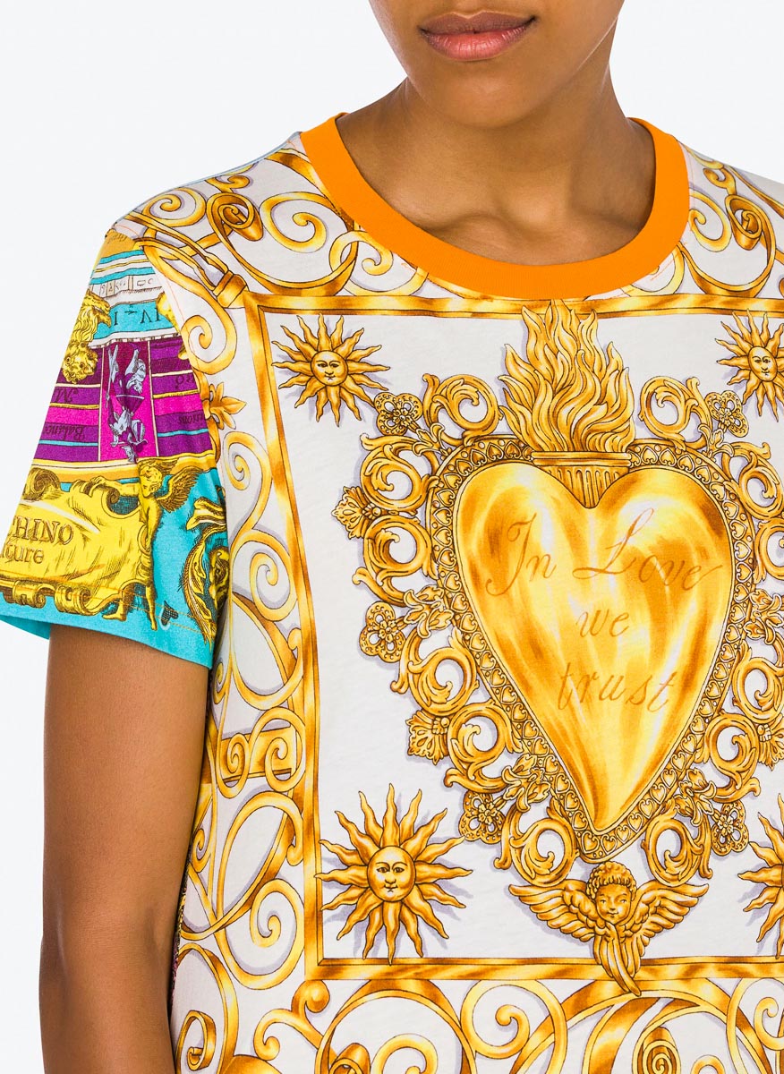 Тишърт с графичен принт Moschino 