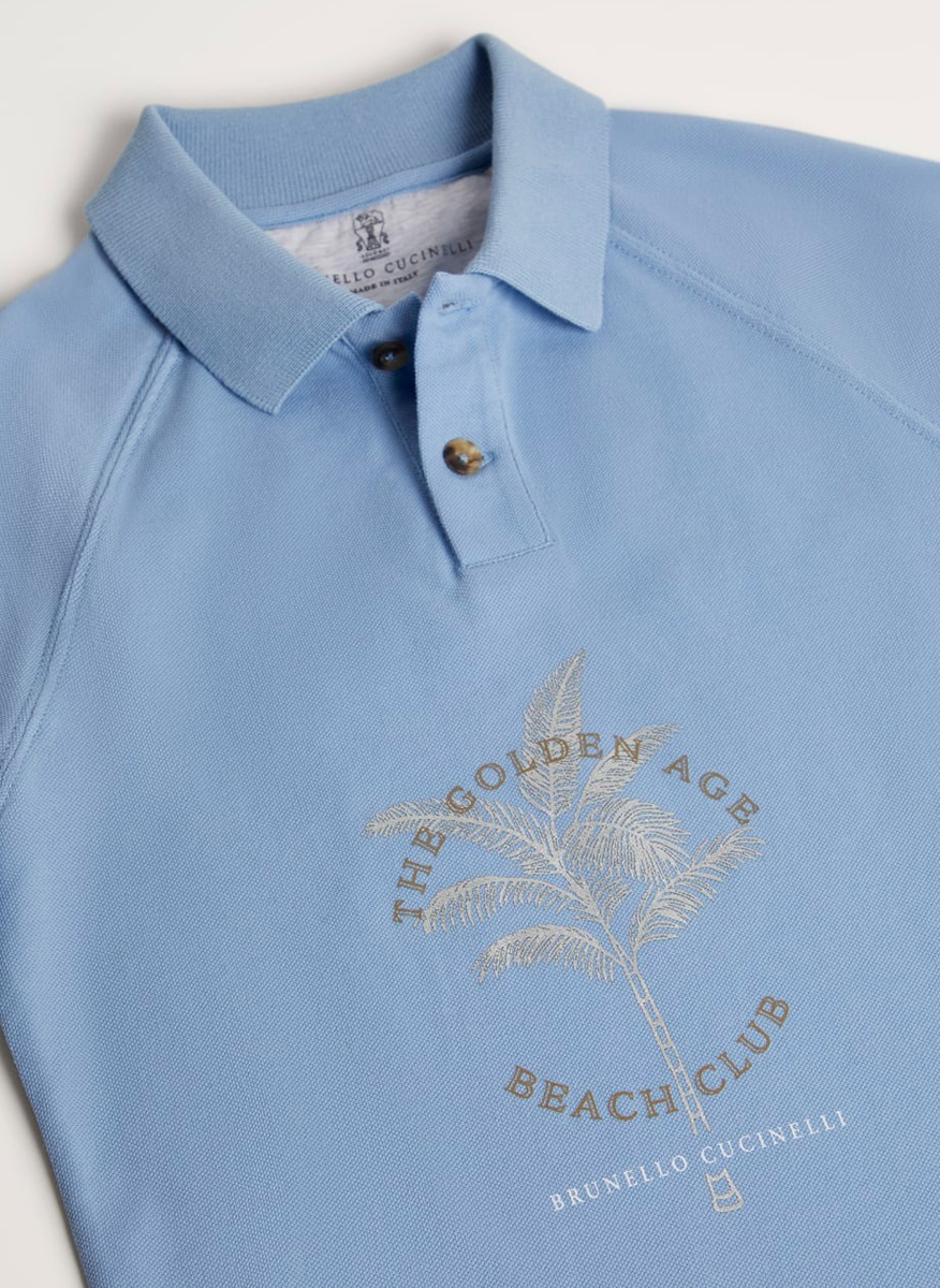 Полошърт с принт Brunello Cucinelli Kids 10