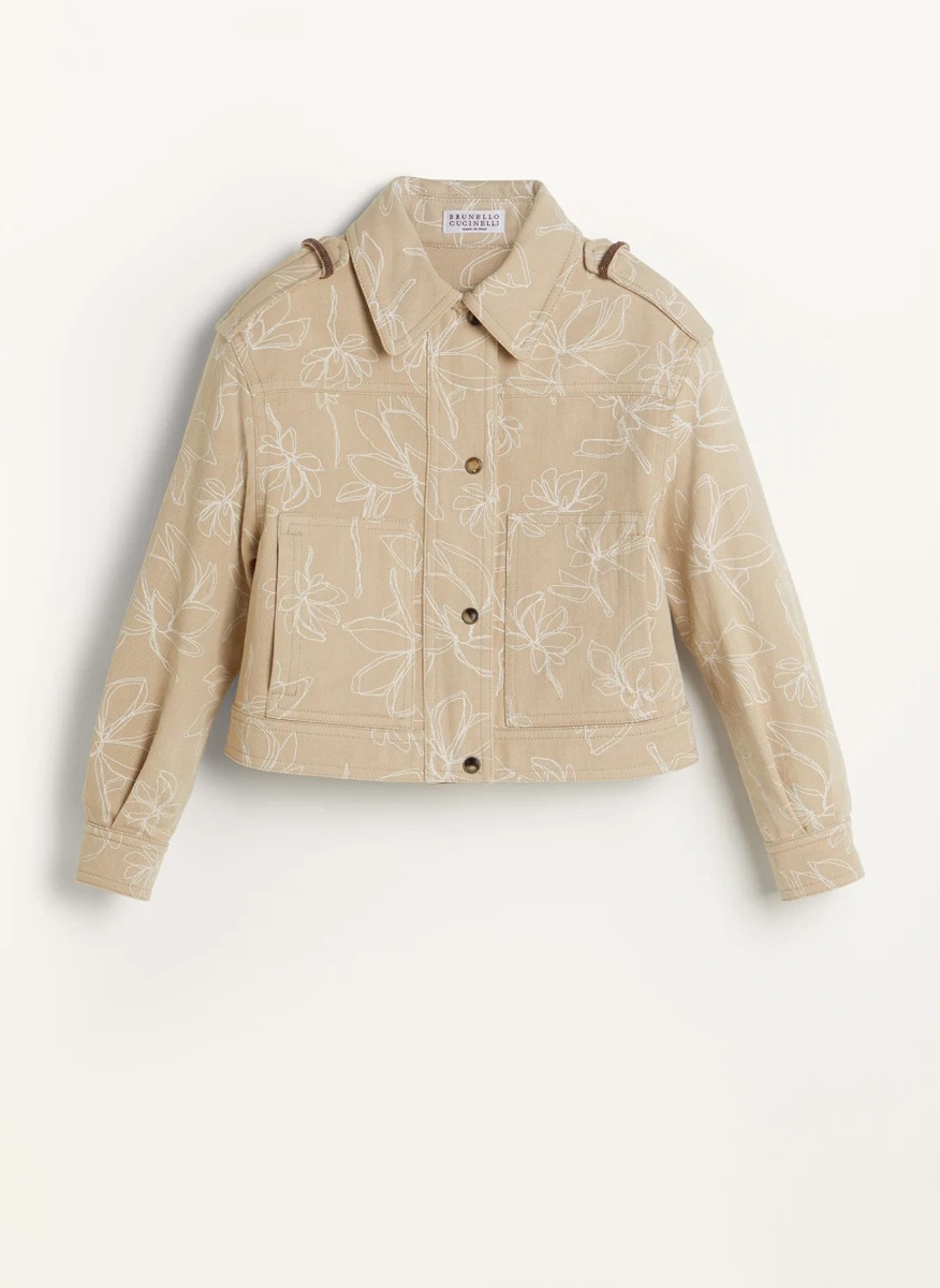Яке от деним с принт Brunello Cucinelli Kids 10
