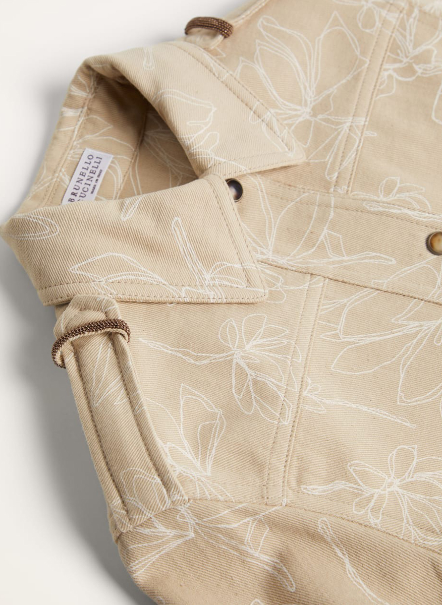 Яке от деним с принт Brunello Cucinelli Kids 10