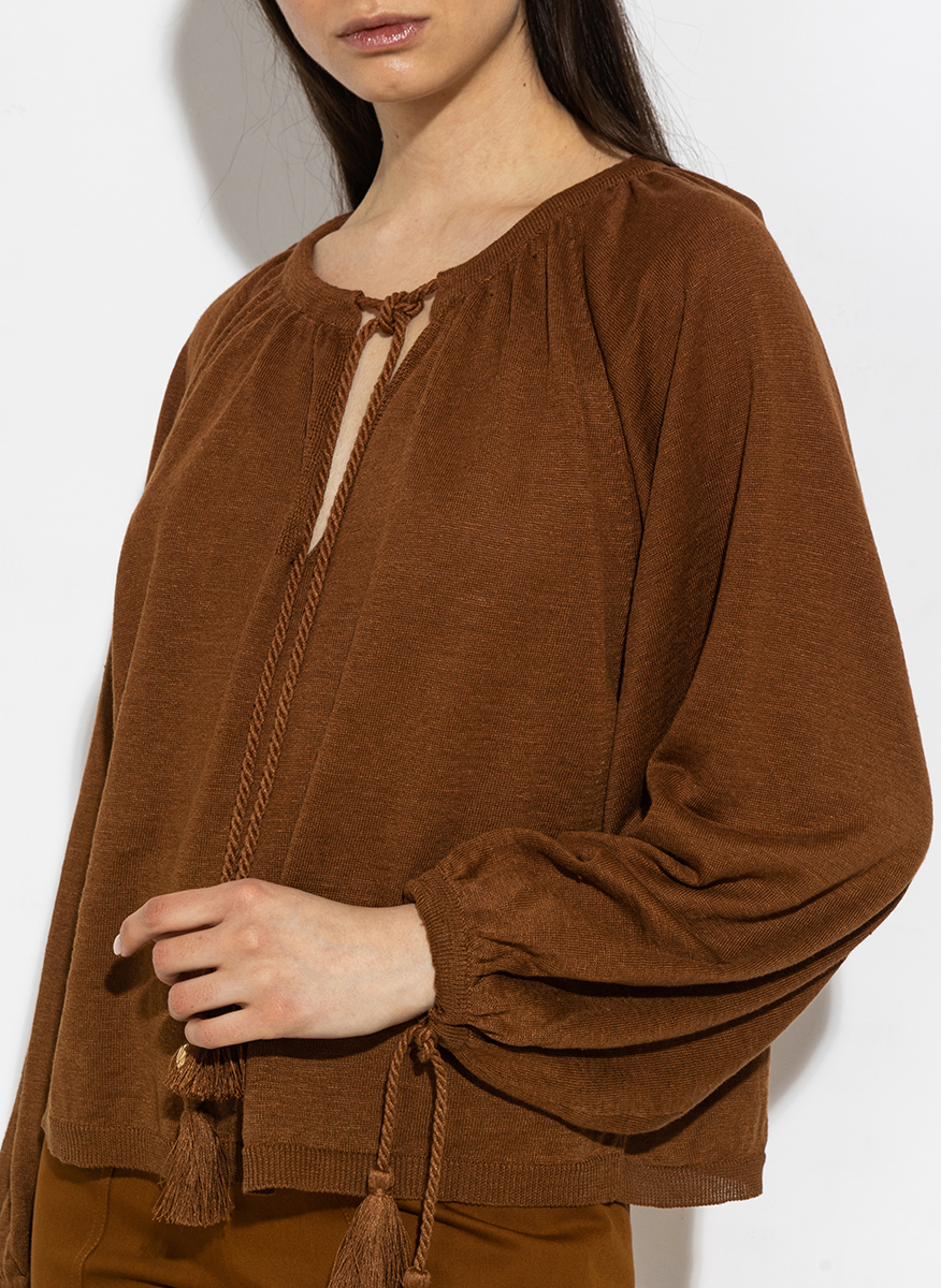 Блуза от лен Max Mara Quirite