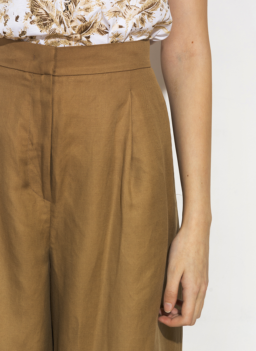 Wide trousers in silk and linen Max Mara Colonia