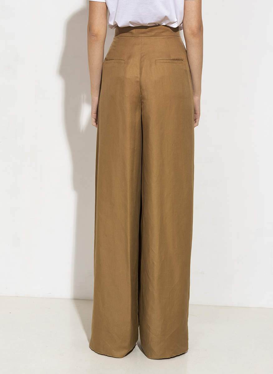Wide trousers in silk and linen Max Mara Colonia