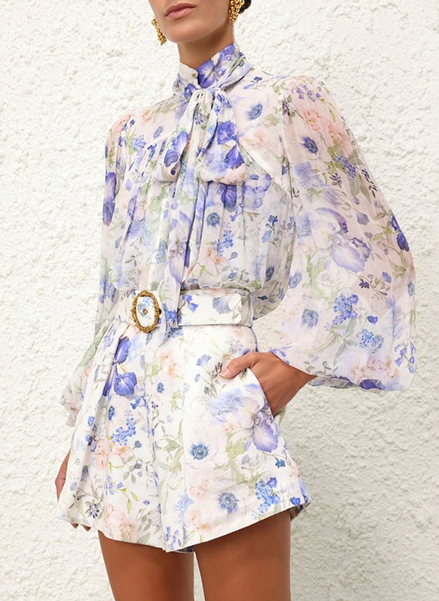 Shorts with Blue Garden print Zimmermann 