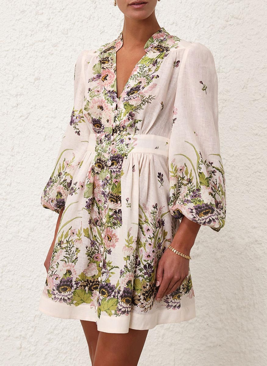 Halliday Plunge Linen Dress Zimmermann