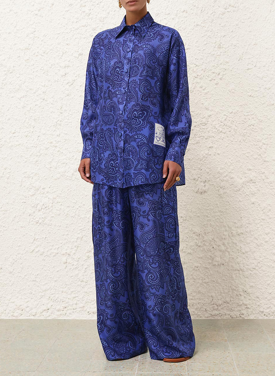 Панталон от коприна 'Blue Paisley' Zimmermann 