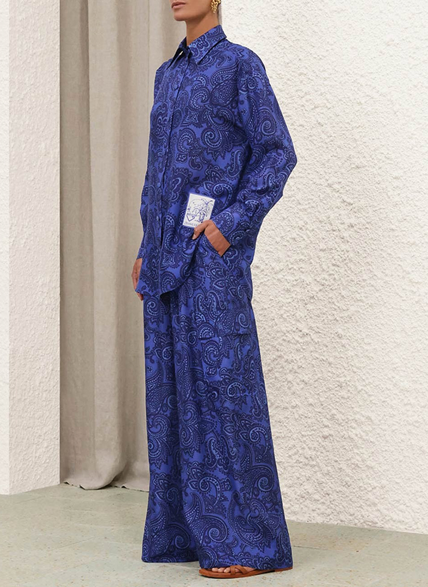 Панталон от коприна 'Blue Paisley' Zimmermann 