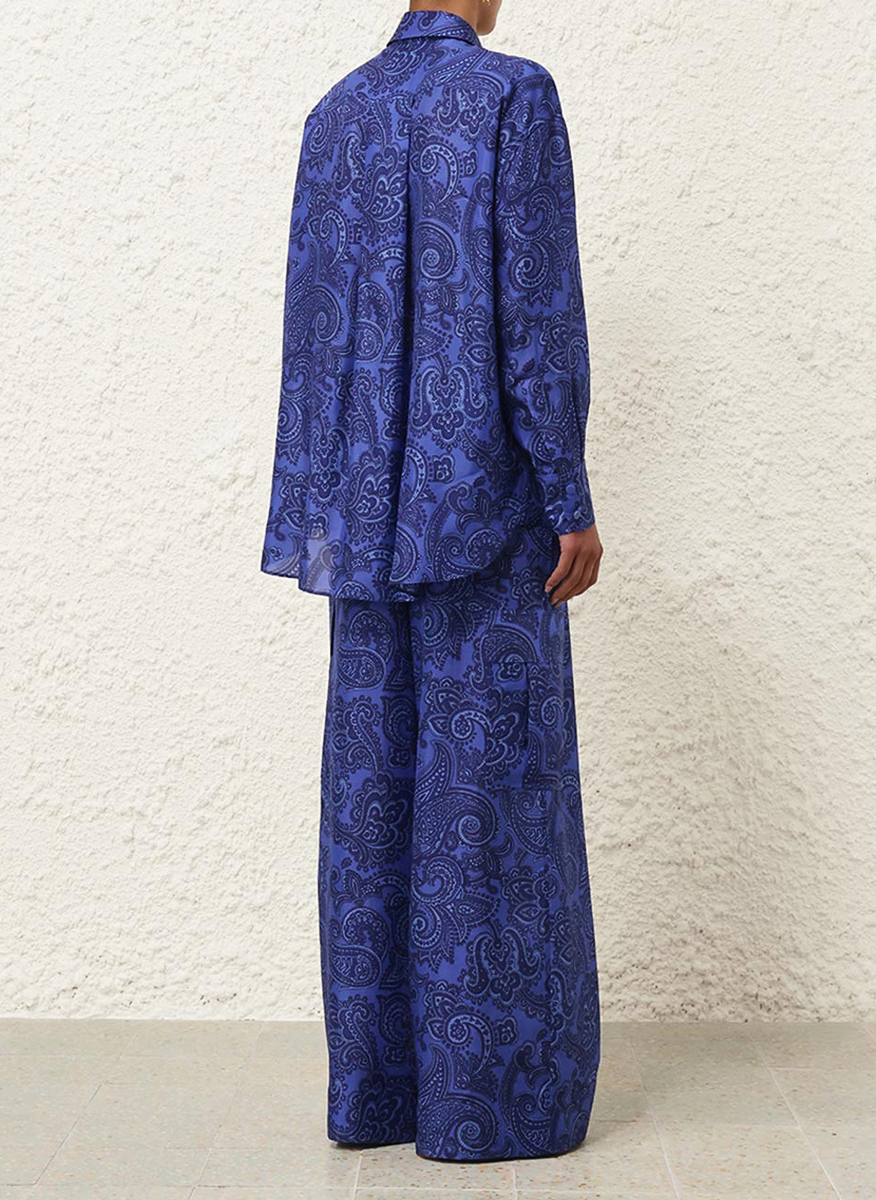 Панталон от коприна 'Blue Paisley' Zimmermann 