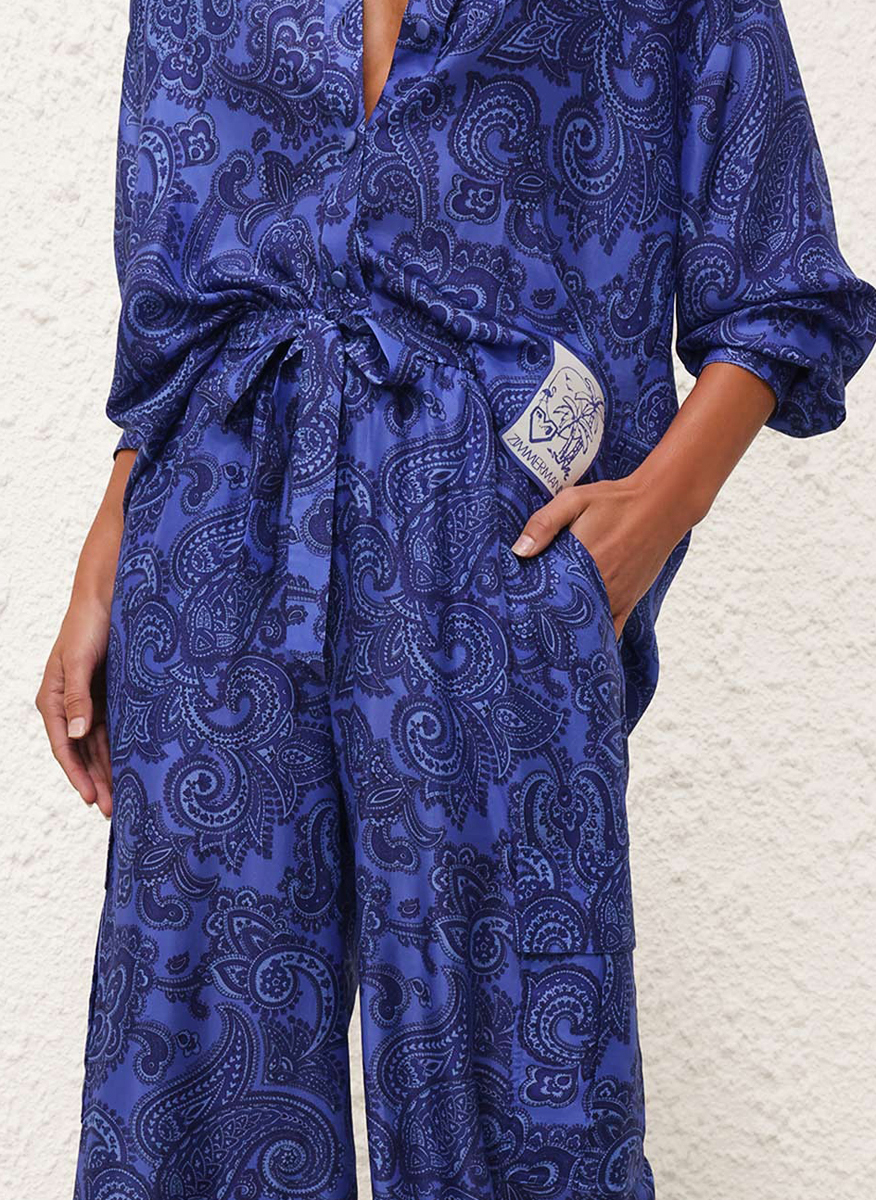 Панталон от коприна 'Blue Paisley' Zimmermann 