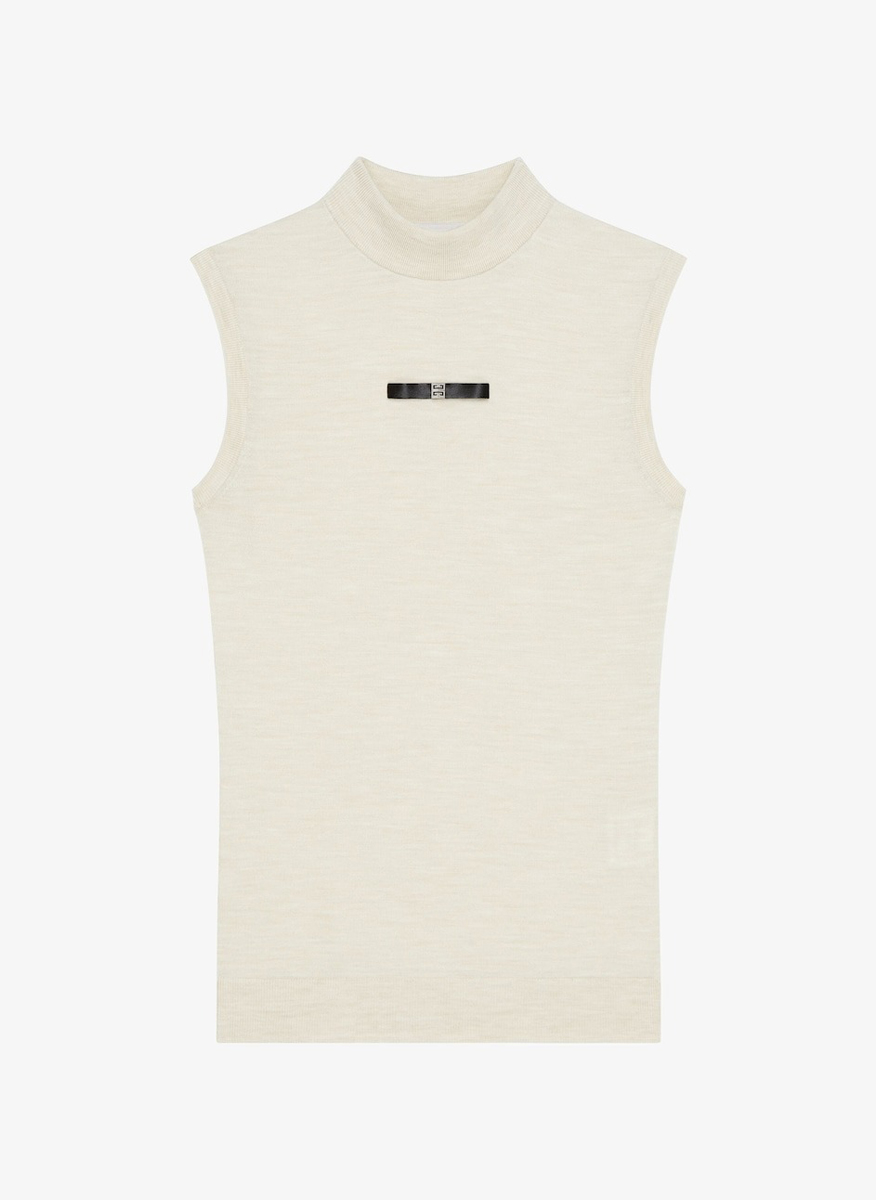 Givenchy wool top with leather detail