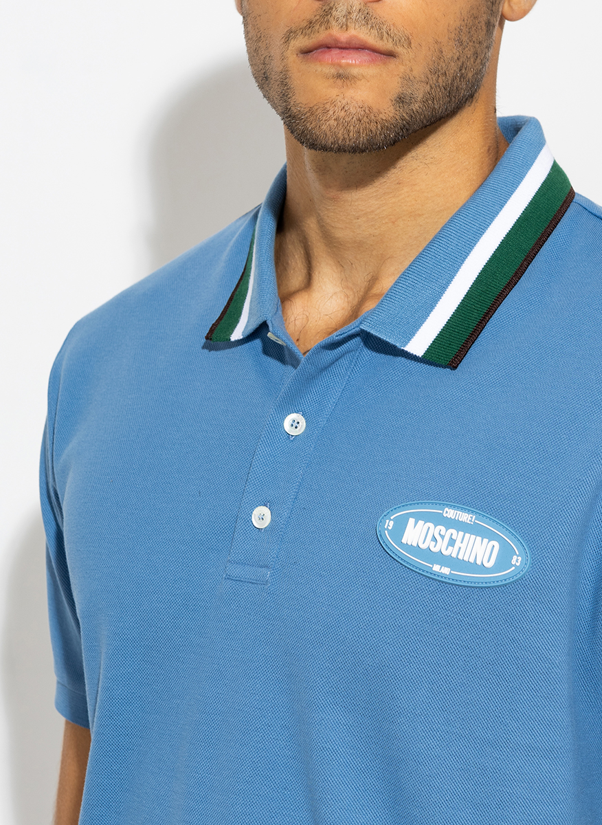 Moschino polo shirt with stripe detail