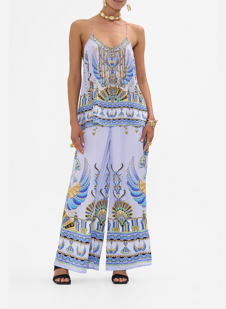 Camilla 'Under Scarab Skies' silk top