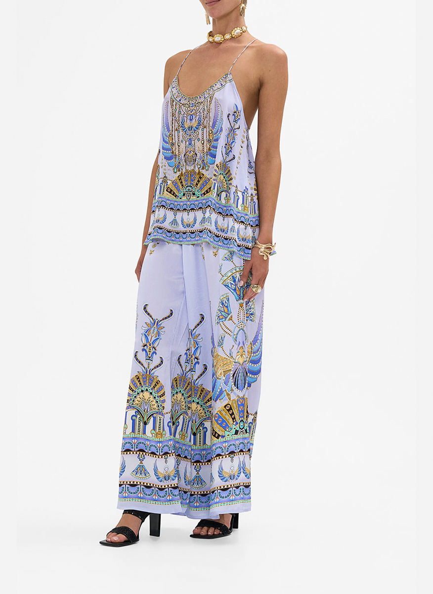 Camilla 'Under Scarab Skies' silk top
