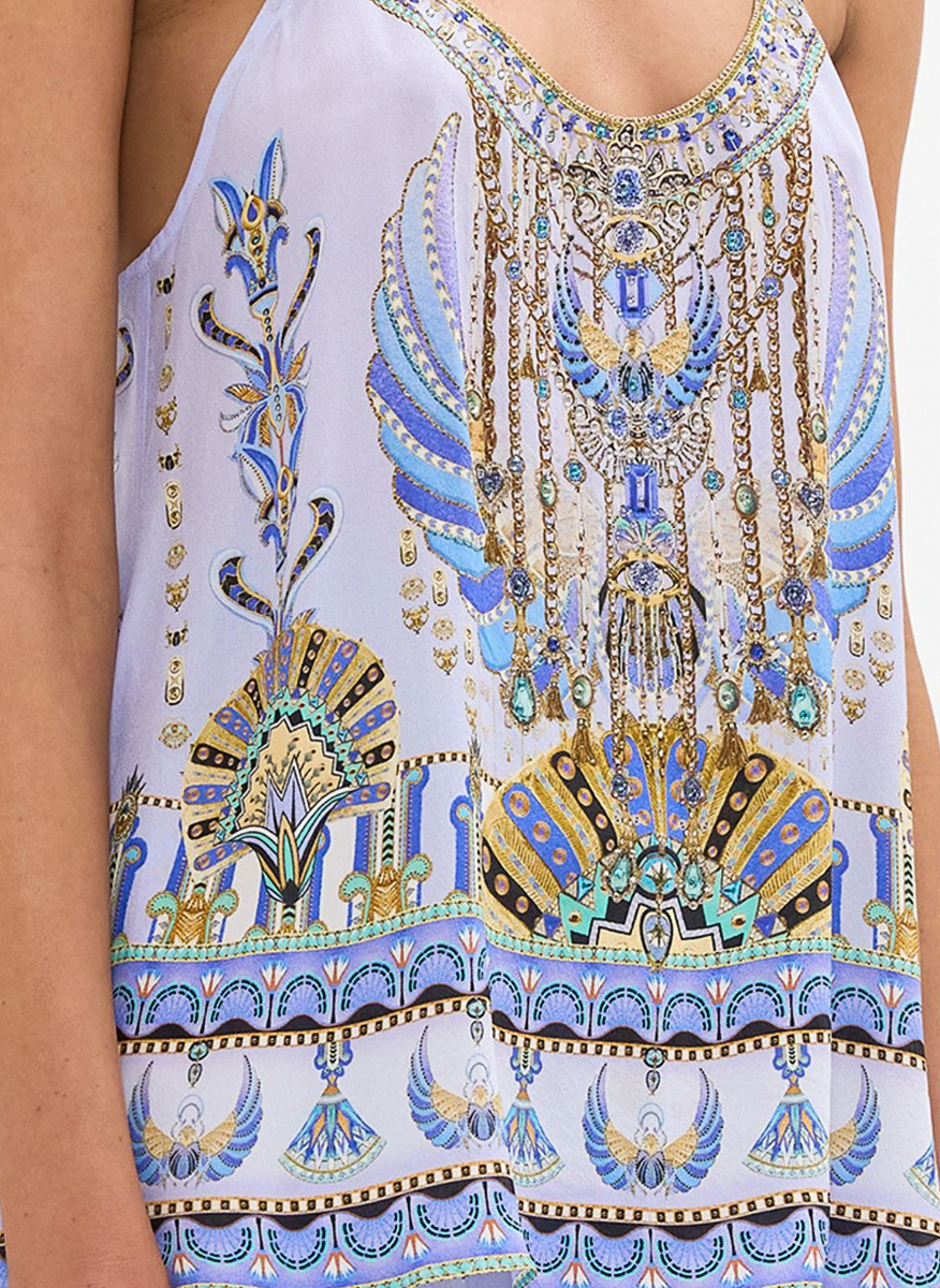 Camilla 'Under Scarab Skies' silk top