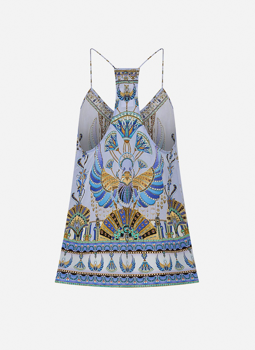Camilla 'Under Scarab Skies' silk top