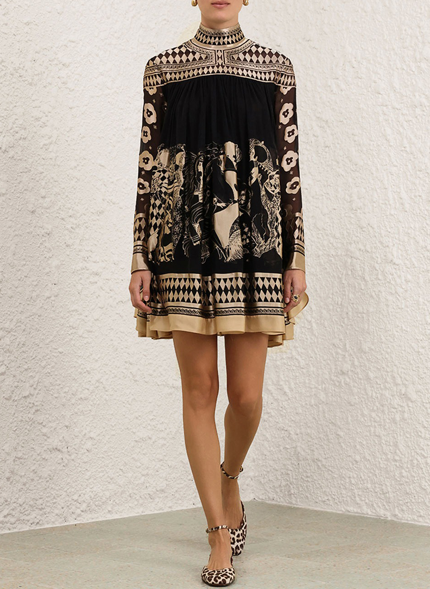 Zimmermann 'Illustration Otto' silk blend mini dress
