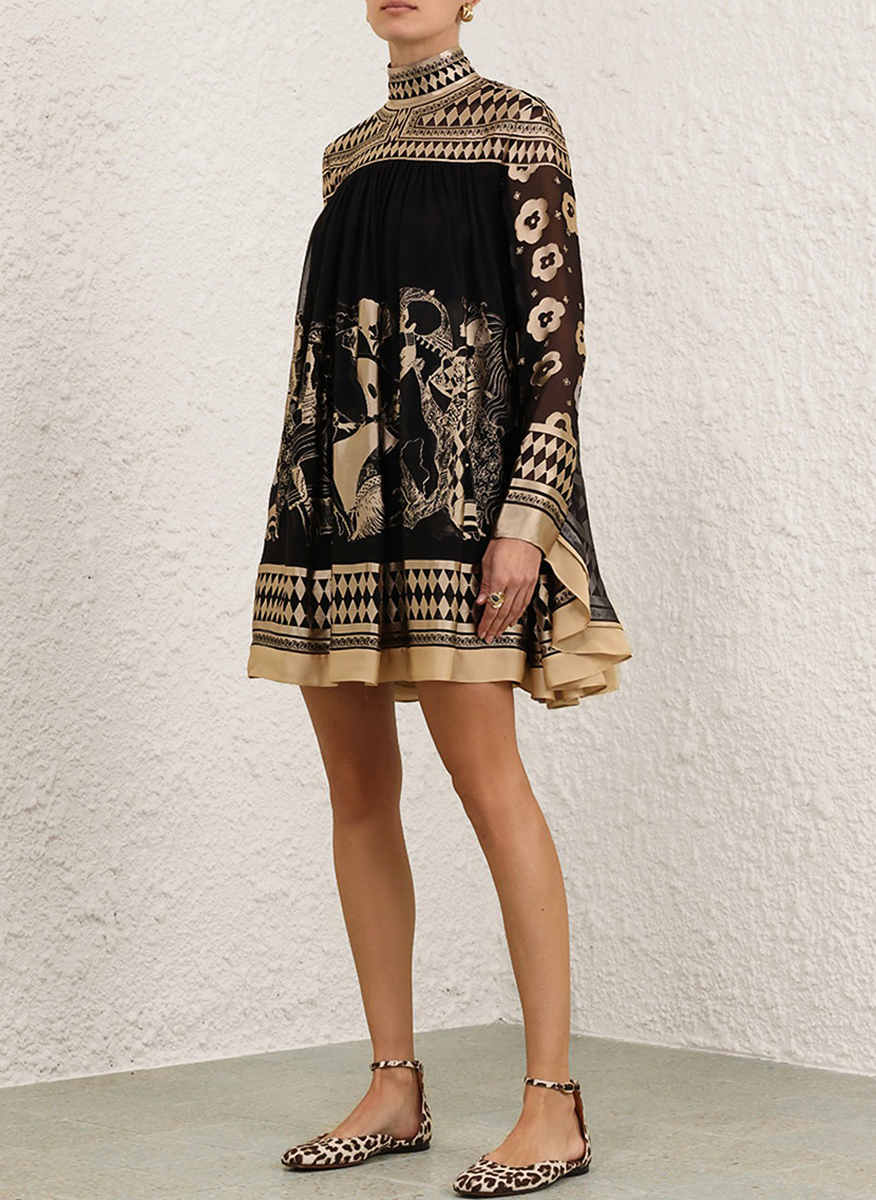 Zimmermann 'Illustration Otto' silk blend mini dress
