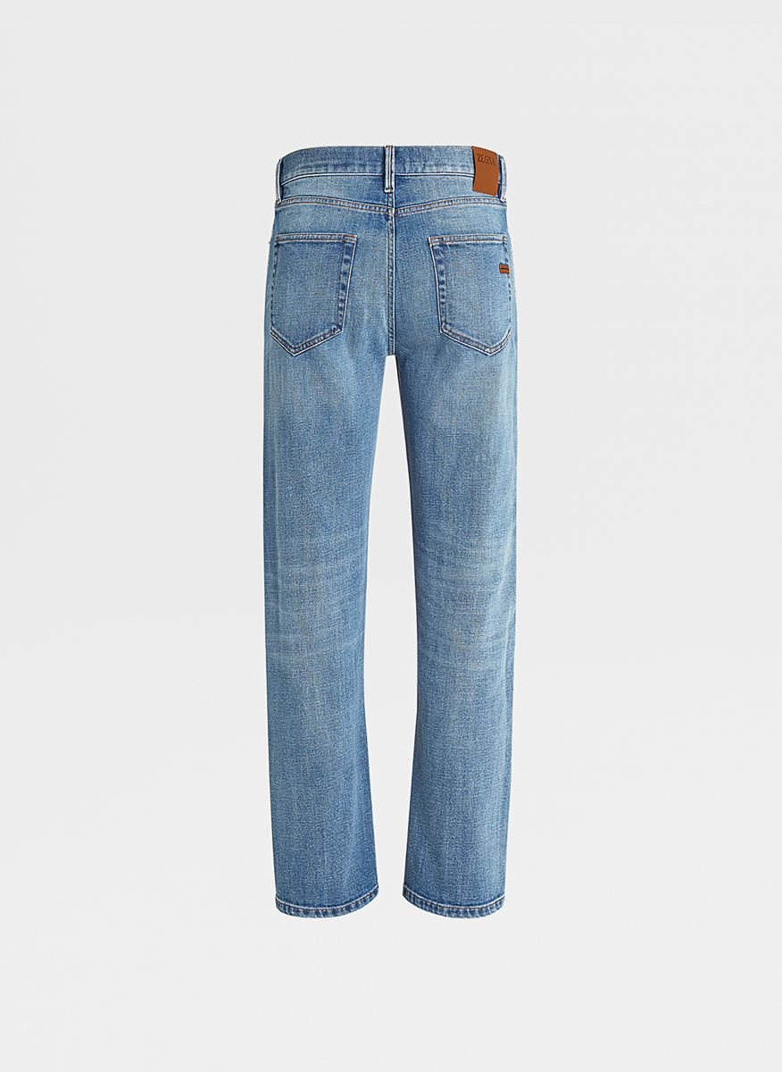 Zegna cotton denim with classic five pockets