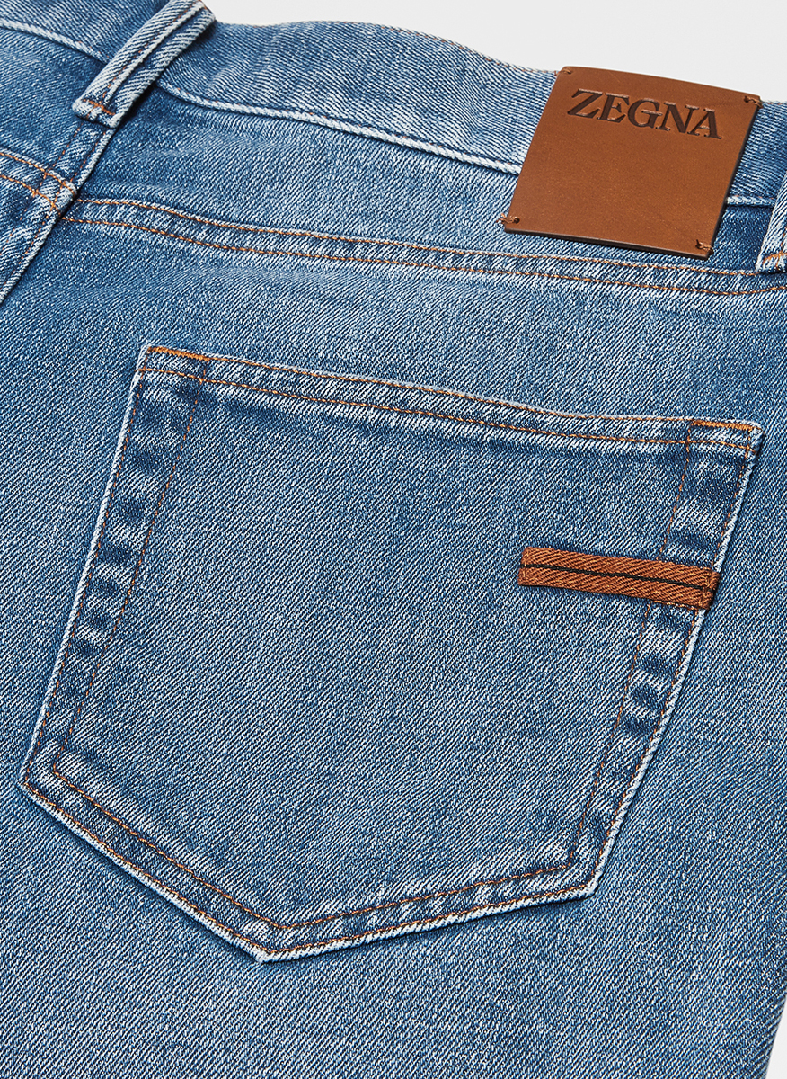 Zegna cotton denim with classic five pockets