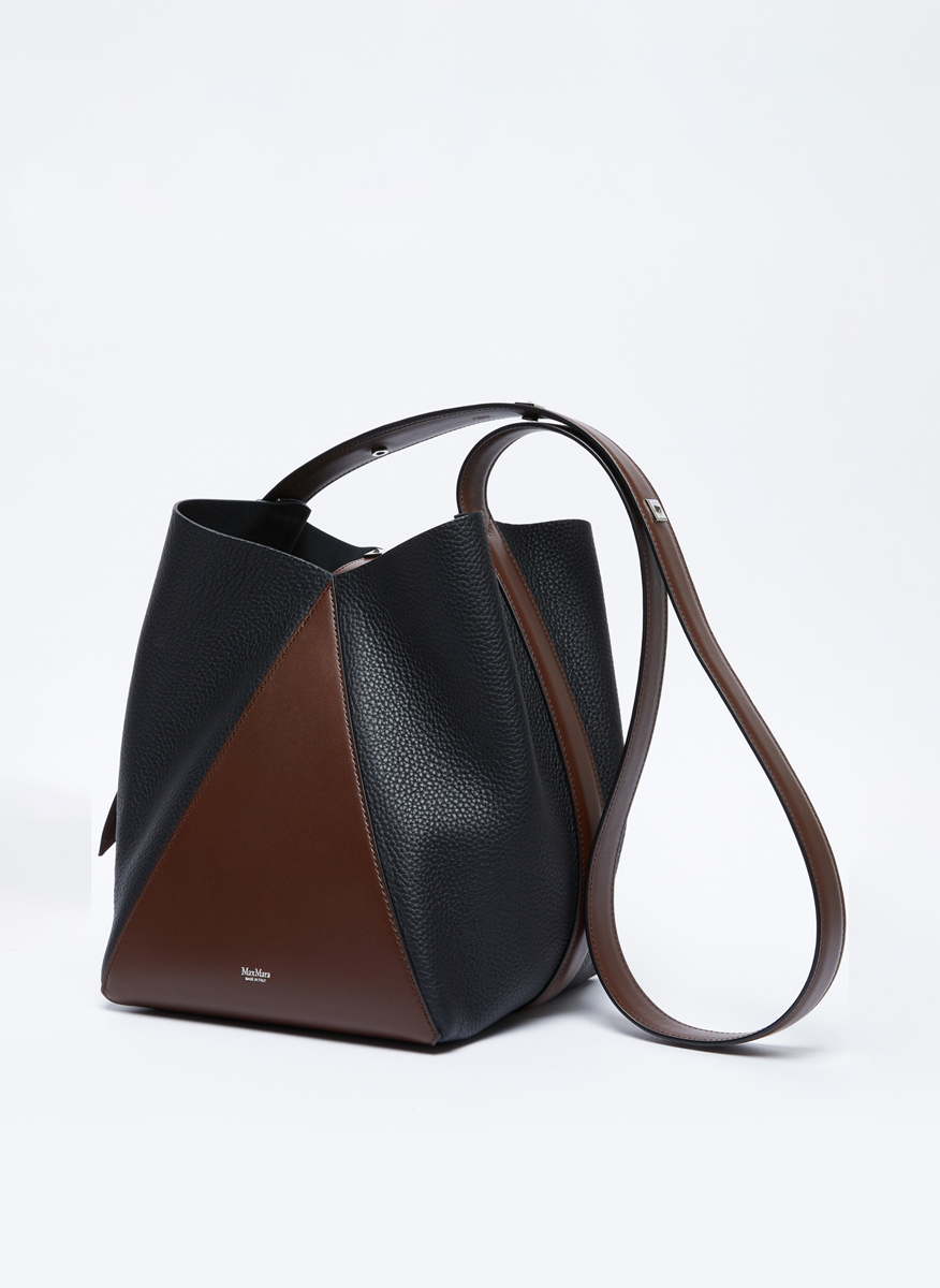 Чанта от естествена кожа Max Mara MMbuckets