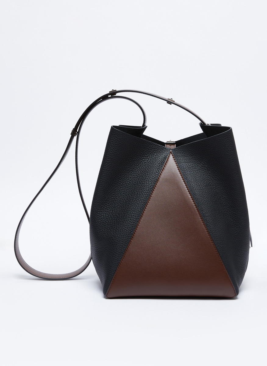 Чанта от естествена кожа Max Mara MMbuckets