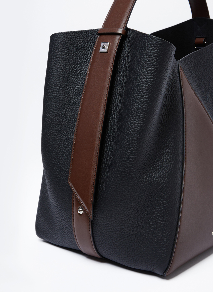 Чанта от естествена кожа Max Mara MMbuckets