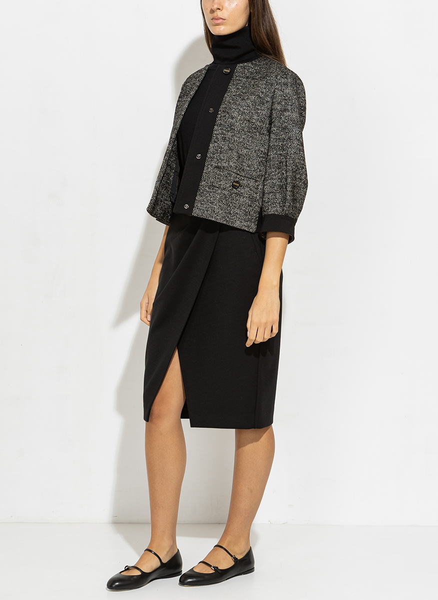 Max Mara Gattini cropped jacket in chevron wool