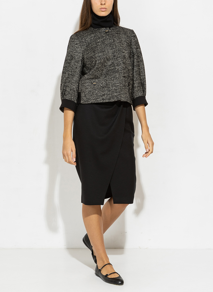 Max Mara Gattini cropped jacket in chevron wool