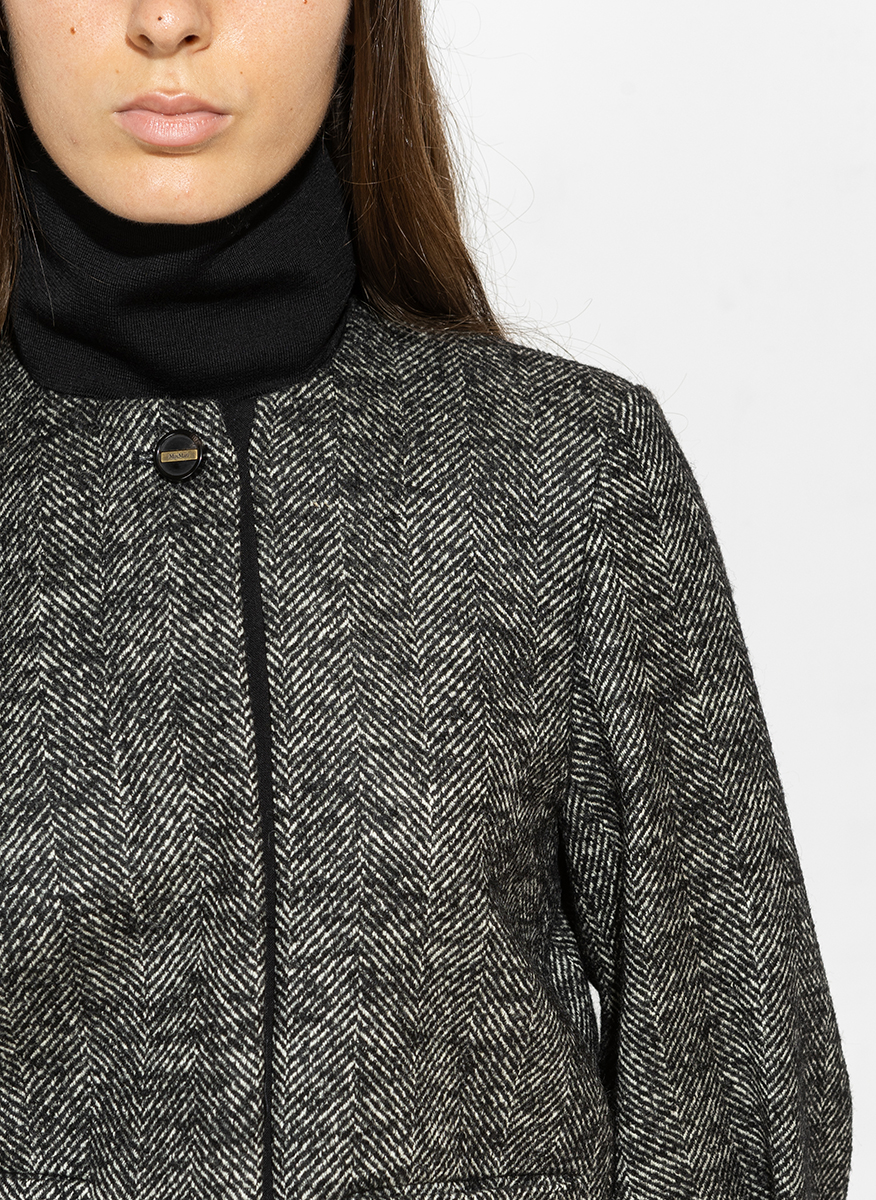 Max Mara Gattini cropped jacket in chevron wool