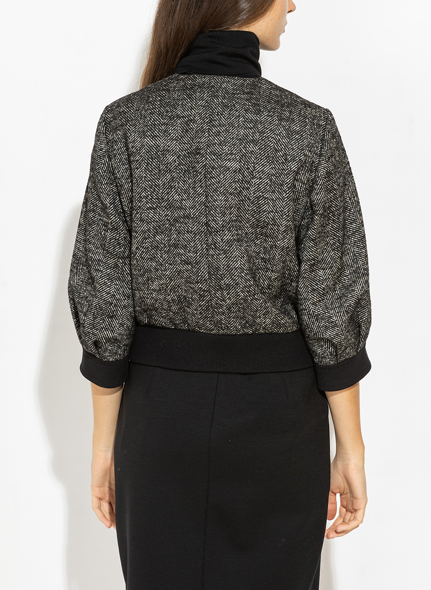 Max Mara Gattini cropped jacket in chevron wool