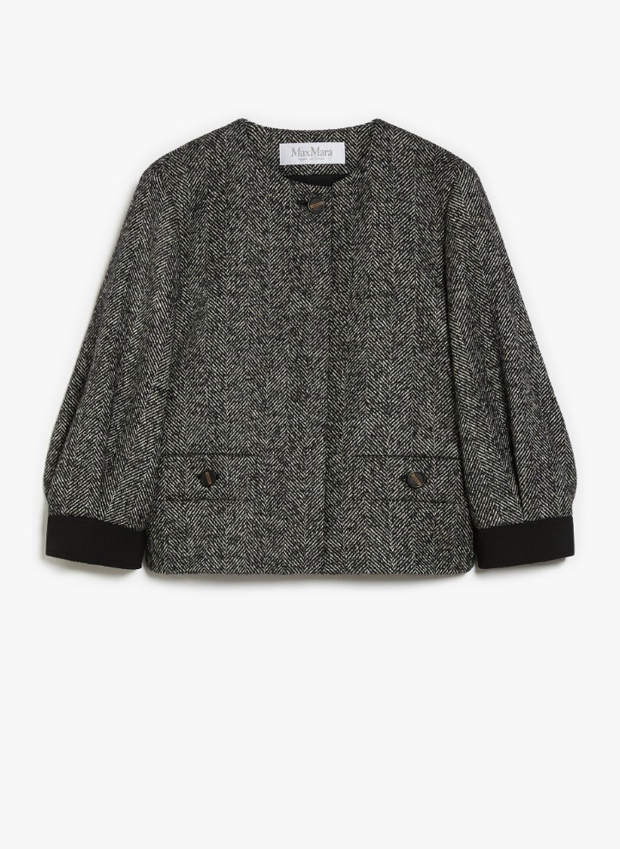 Max Mara Gattini cropped jacket in chevron wool
