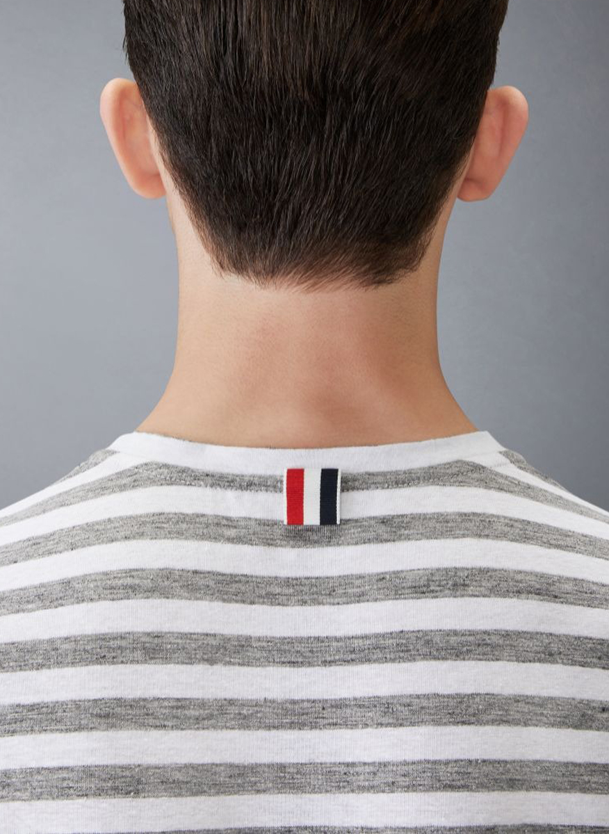 Раиран тишърт от лен Thom Browne