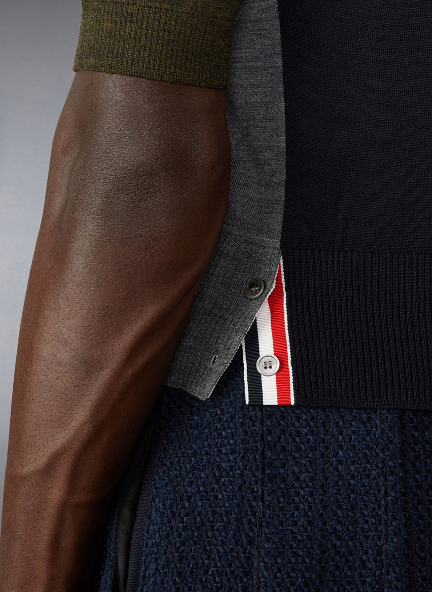 Полошърт от вълна с '4-bar' детайл Thom Browne