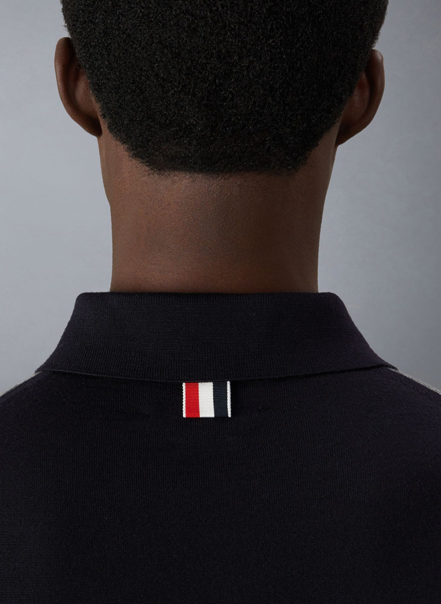 Полошърт от вълна с '4-bar' детайл Thom Browne