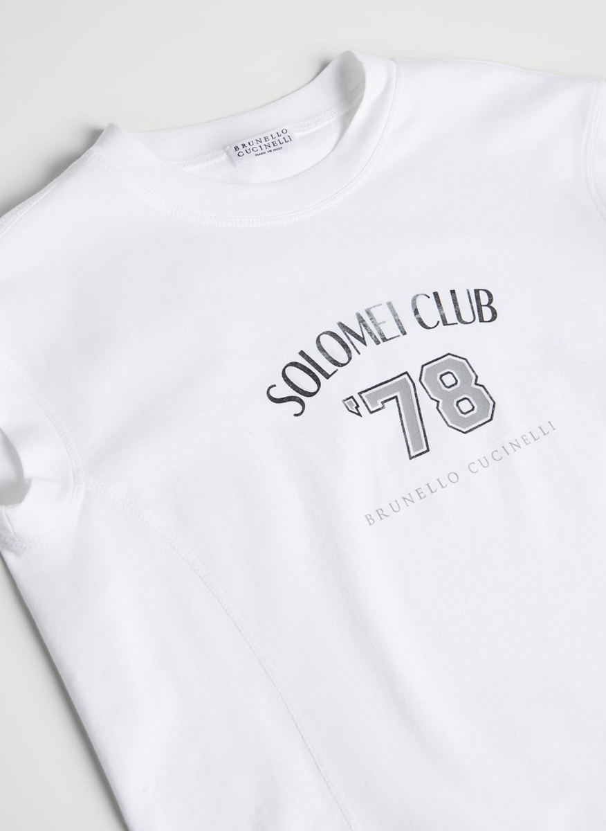 Тишърт с принт 'Solomei Club' Brunello Cucinelli Kids 12