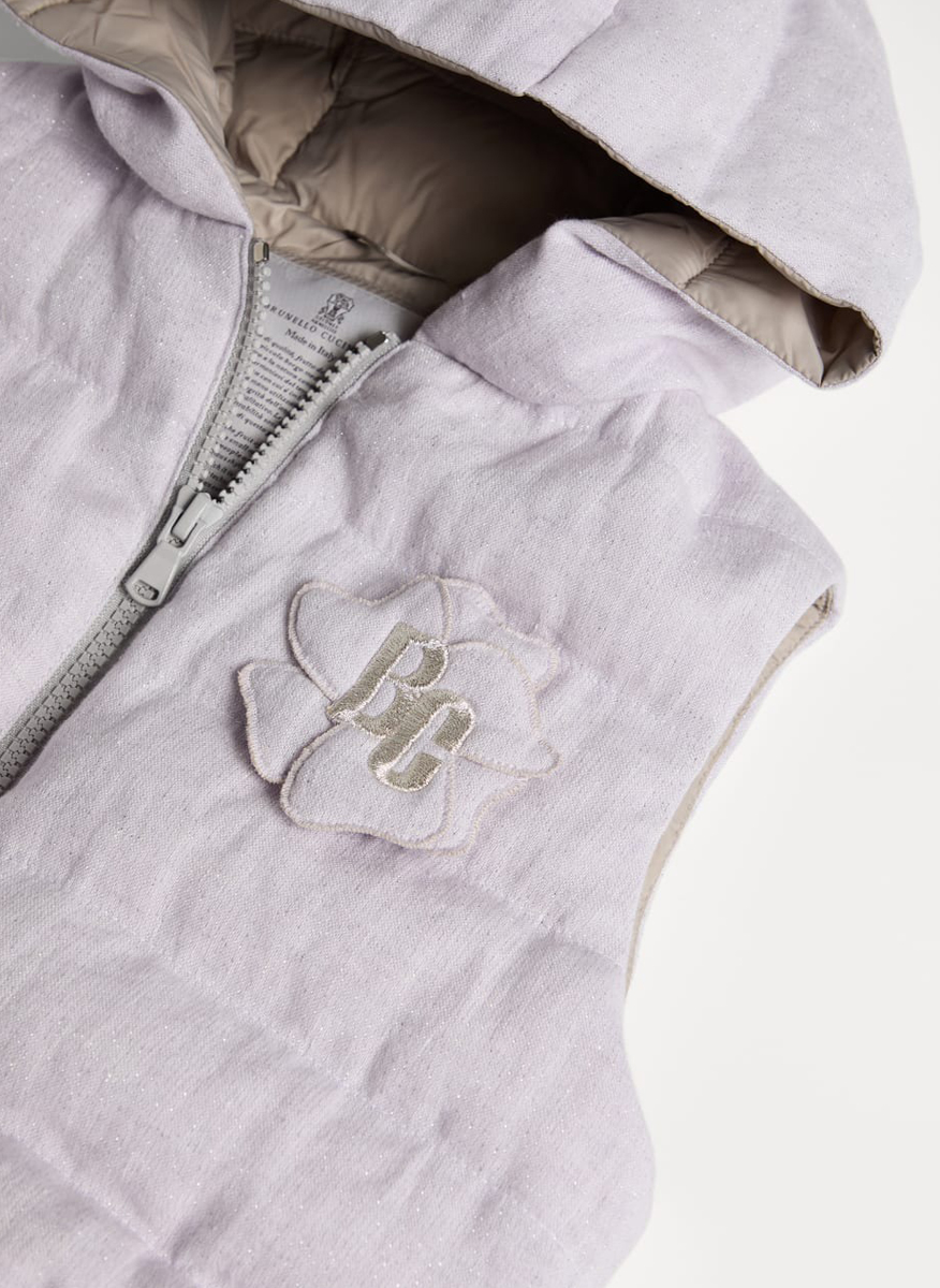 Brunello Cucinelli Kids 8-10 linen vest with a three-dimensional detail