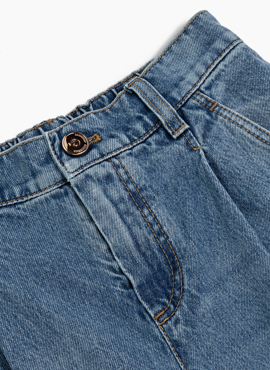 Brunello Cucinelli Kids 12 denim trousers with monili