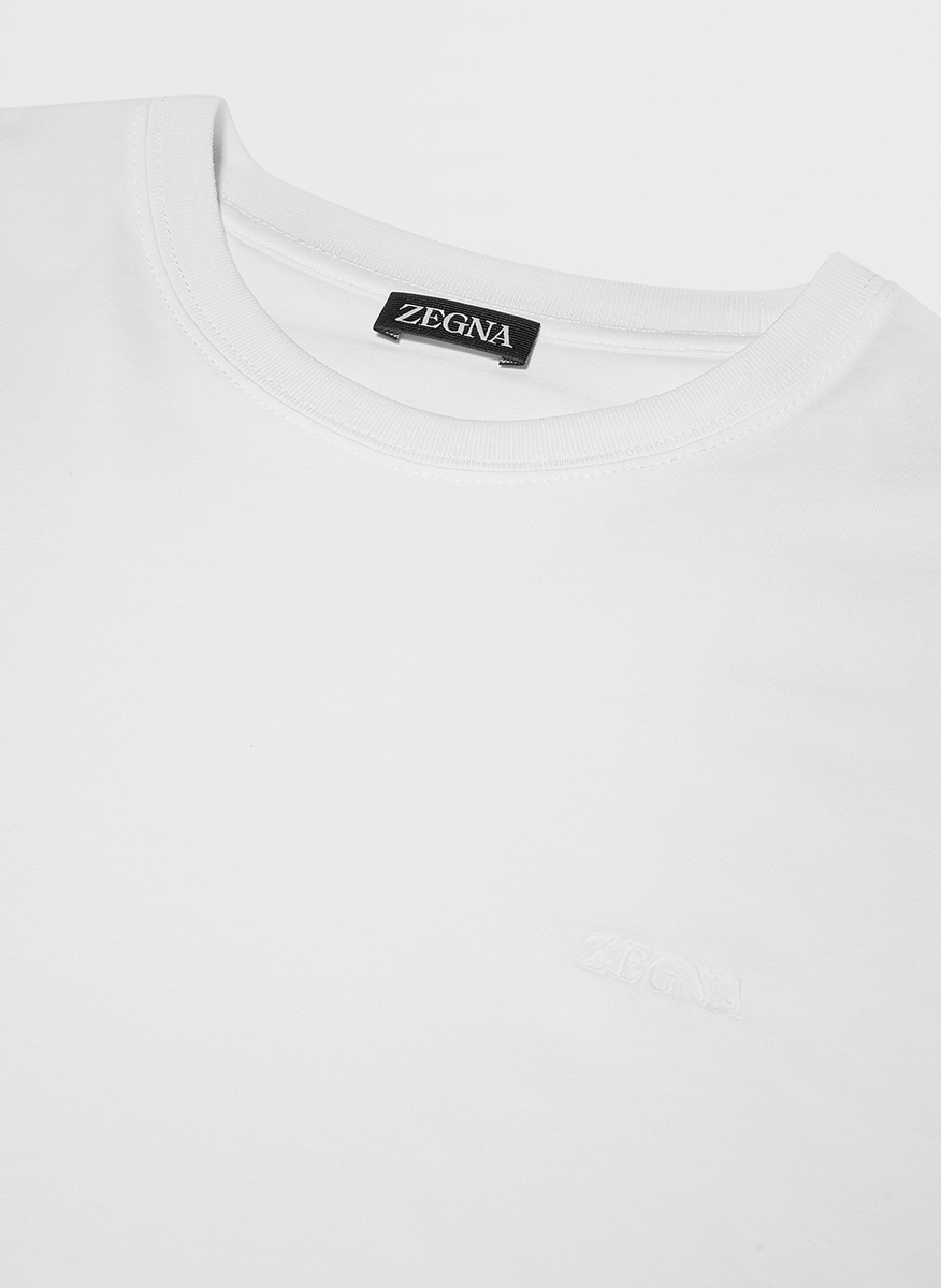 Тишърт с лого бродерия Zegna